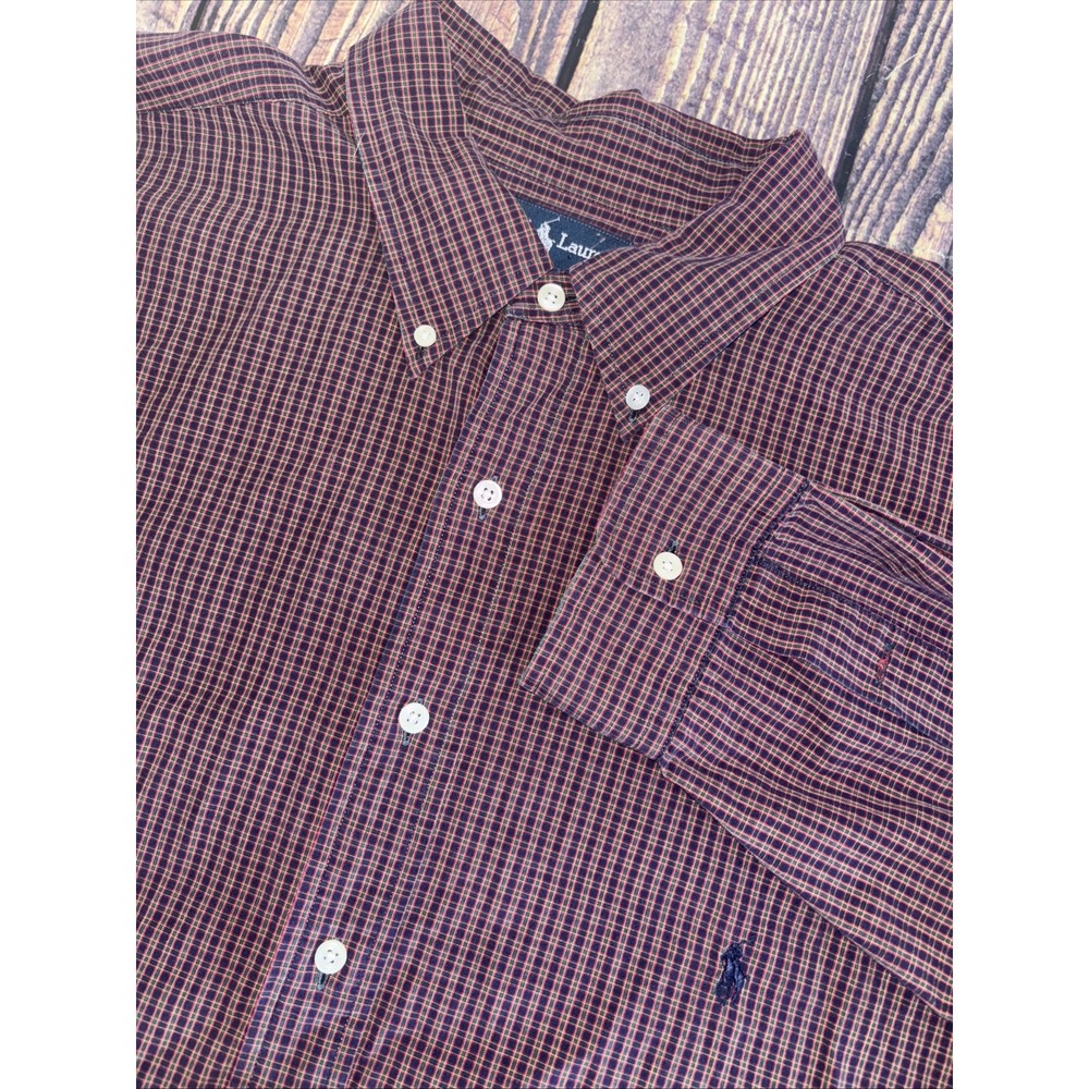 Polo Ralph Lauren Shirt Adult 2XLT Tall Red Plaid Button Up Long Sleeve Men 2XL - Picture 1 of 6